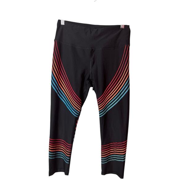 RBX Women's Athletic Sporty Black & Multi-color Legging Sz M - Picture 2 of 8